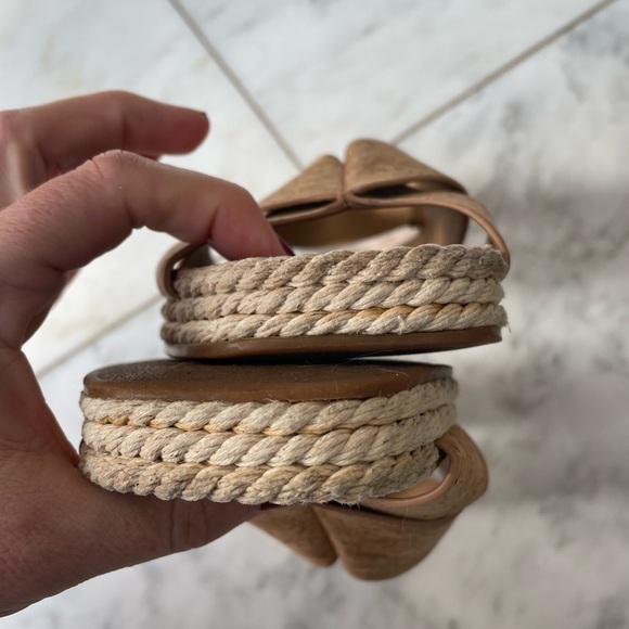 Vince women’s 8.5 tan cork crossover flat sling back espadrilles velcro closure - Picture 3 of 8